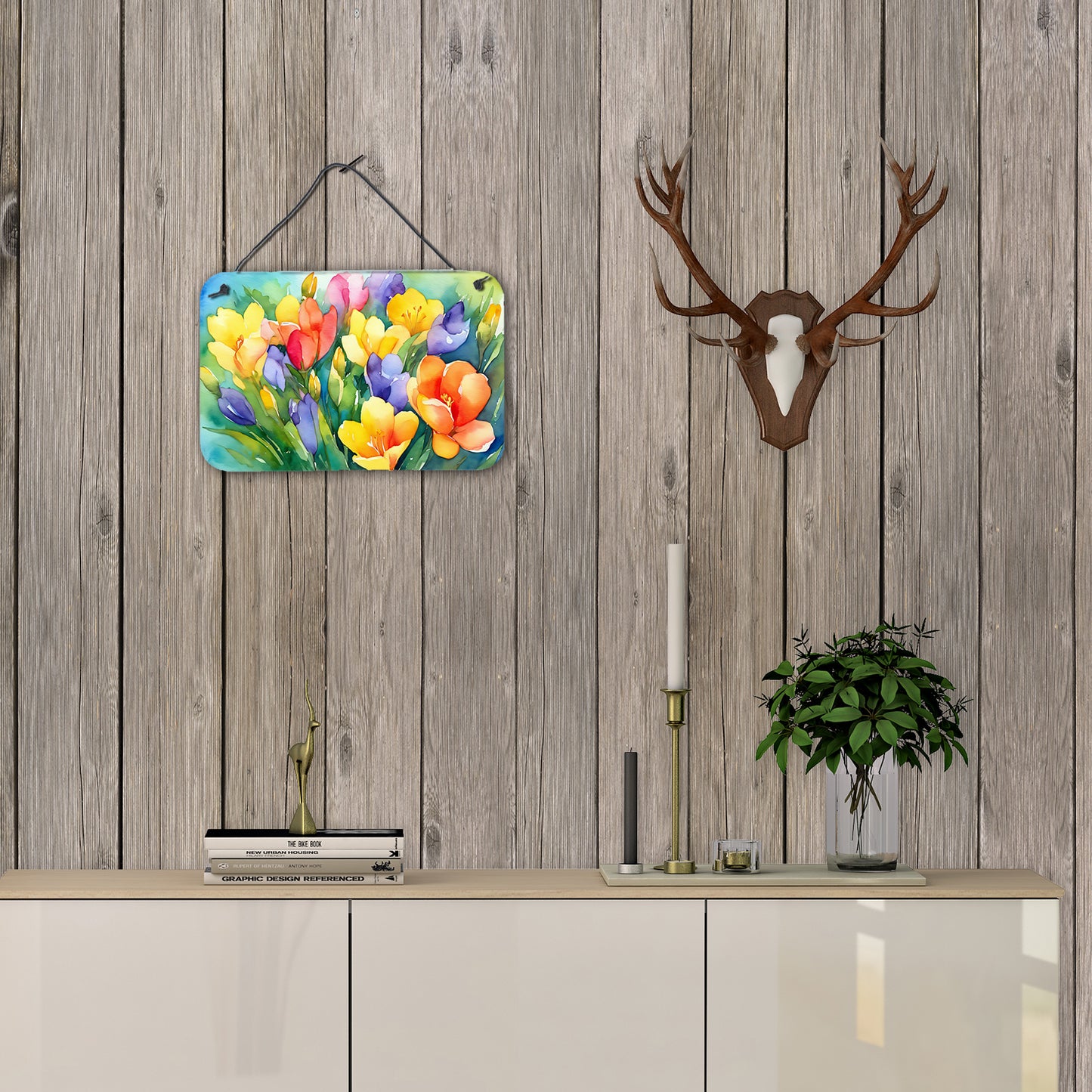 Freesias in Watercolor Wall or Door Hanging Prints