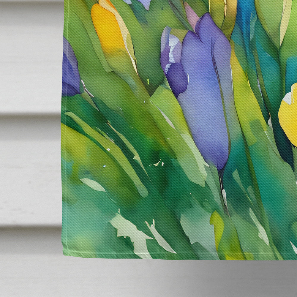 Freesias in Watercolor House Flag
