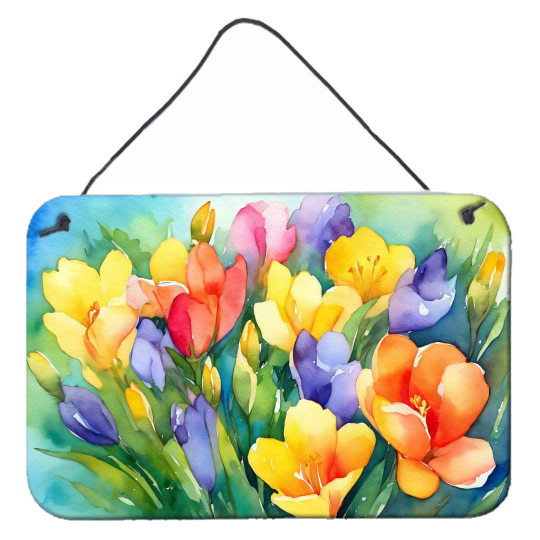 Buy this Freesias in Watercolor Wall or Door Hanging Prints
