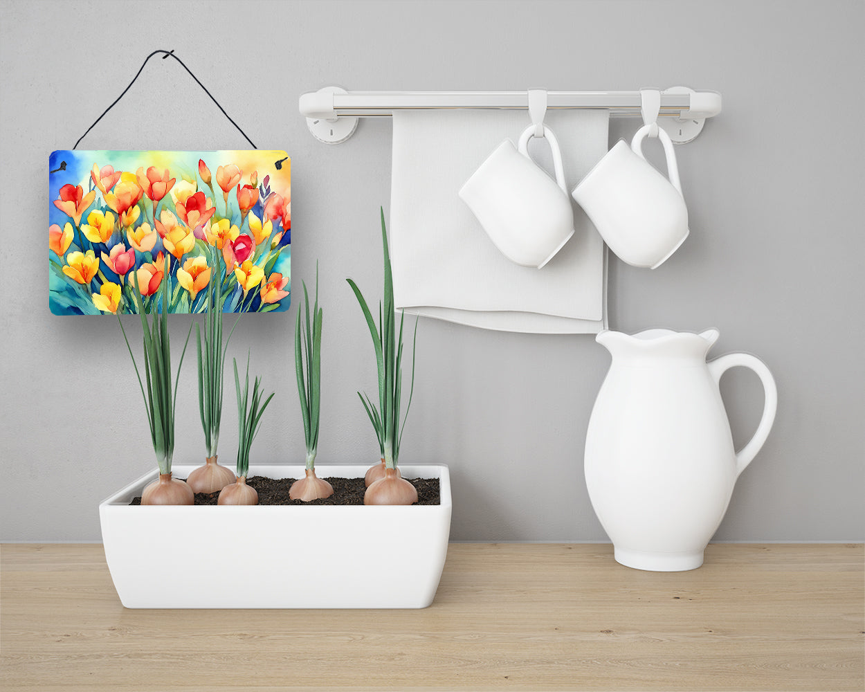Freesias in Watercolor Wall or Door Hanging Prints