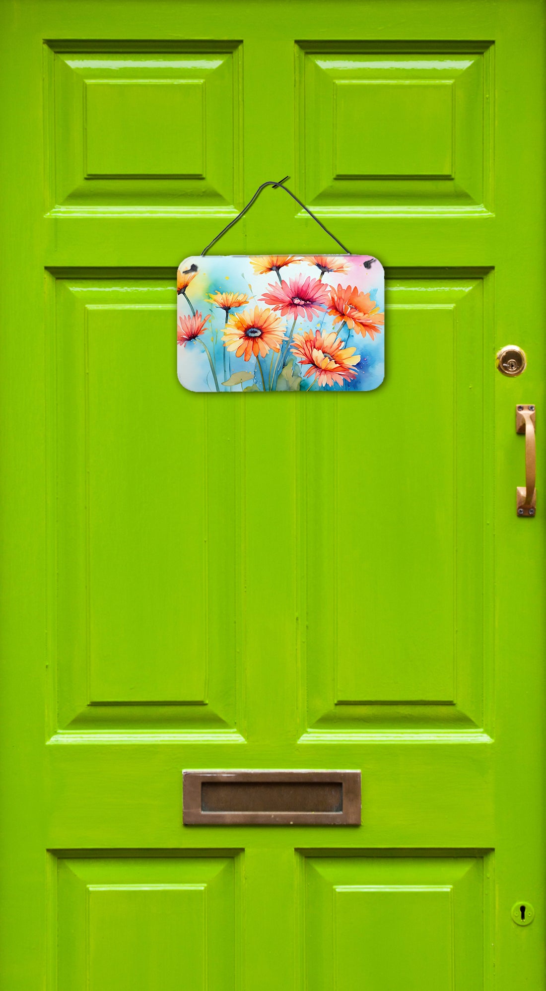 Gerbera Daisies in Watercolor Wall or Door Hanging Prints