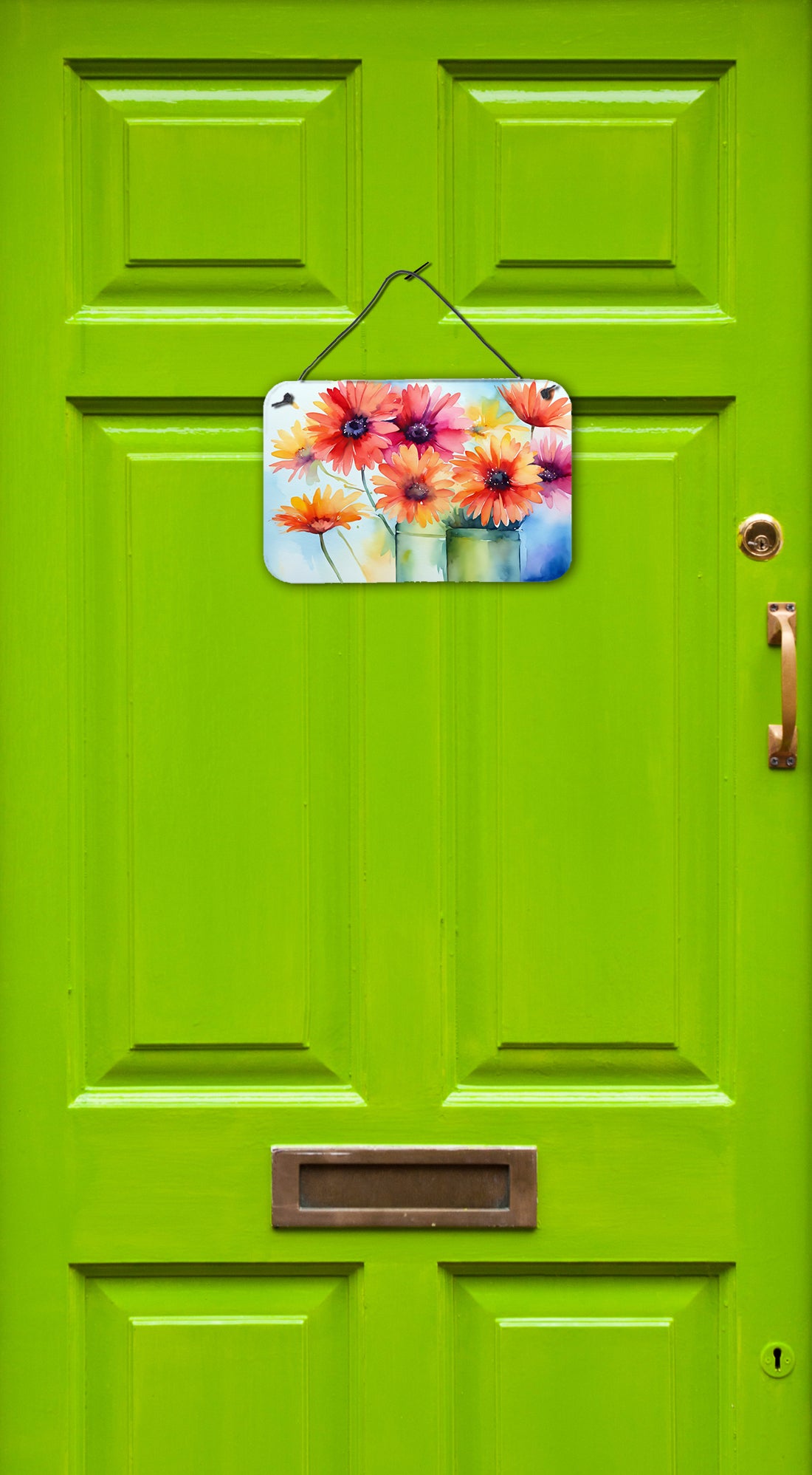 Gerbera Daisies in Watercolor Wall or Door Hanging Prints