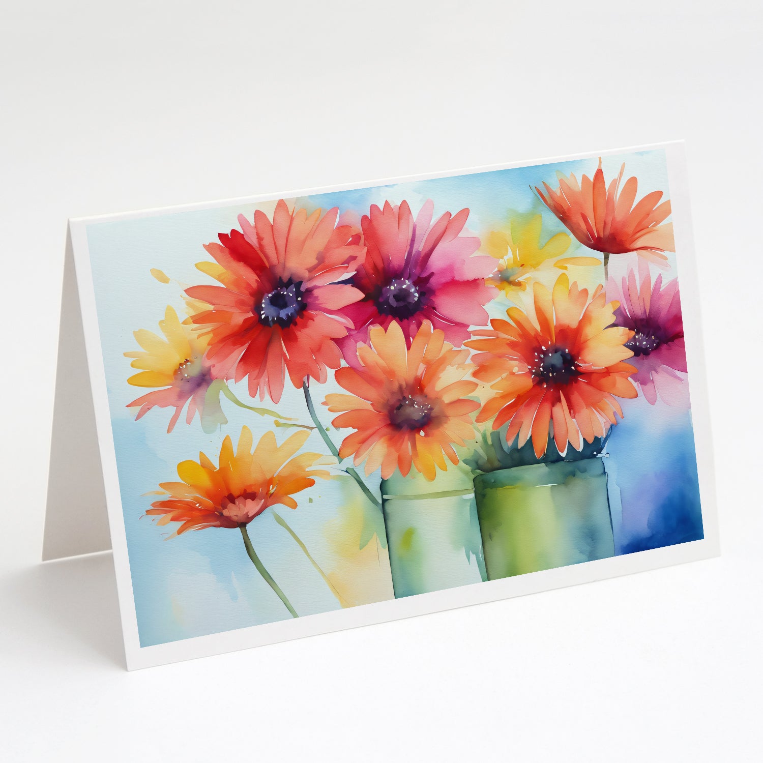 Buy this Gerbera Daisies in Watercolor Greeting Cards Pack of 8