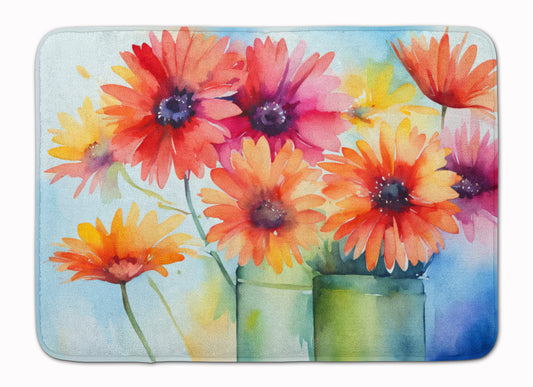 Buy this Gerbera Daisies in Watercolor Memory Foam Kitchen Mat