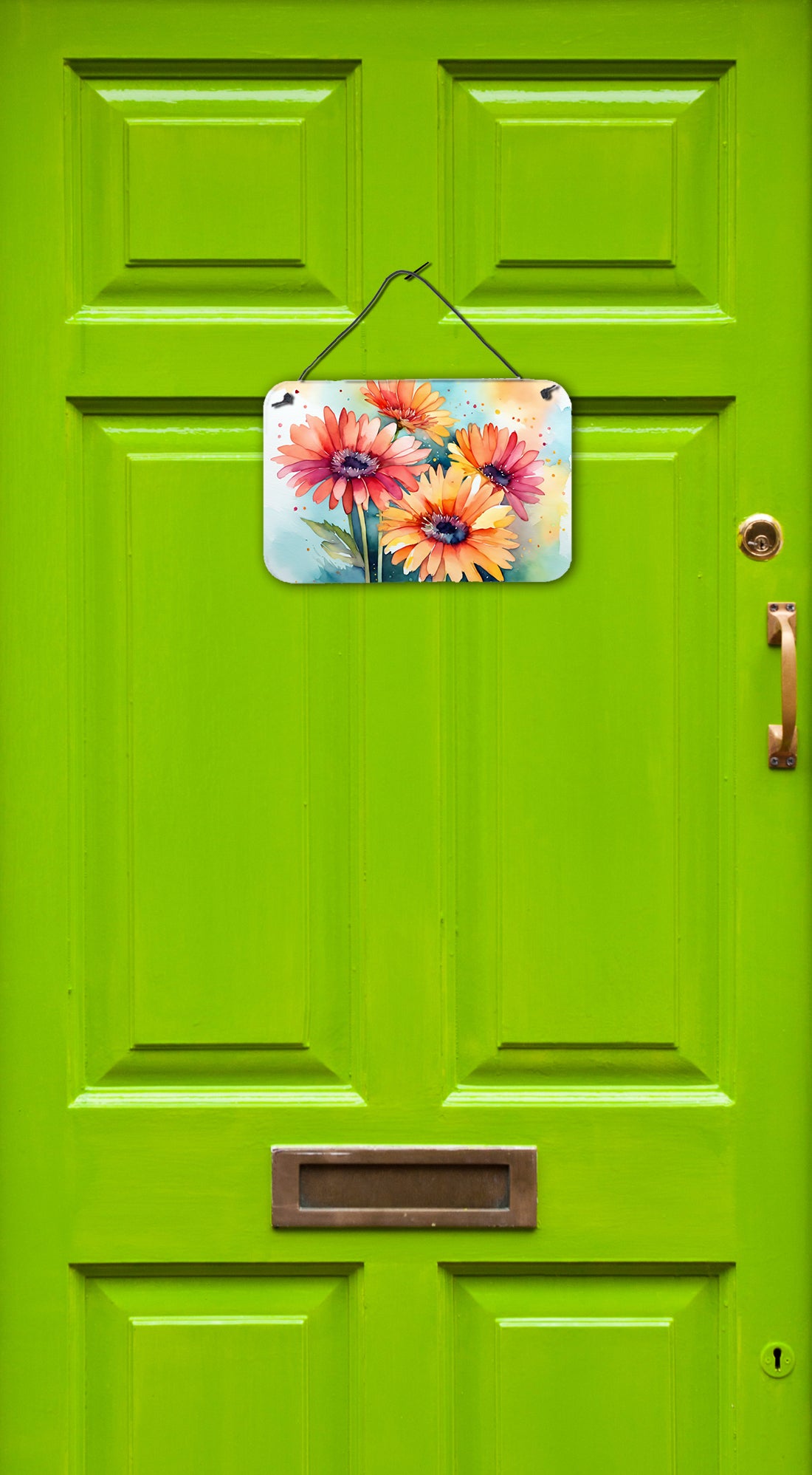 Gerbera Daisies in Watercolor Wall or Door Hanging Prints