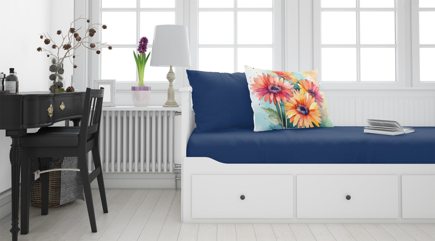 Gerbera Daisies in Watercolor Standard Pillowcase