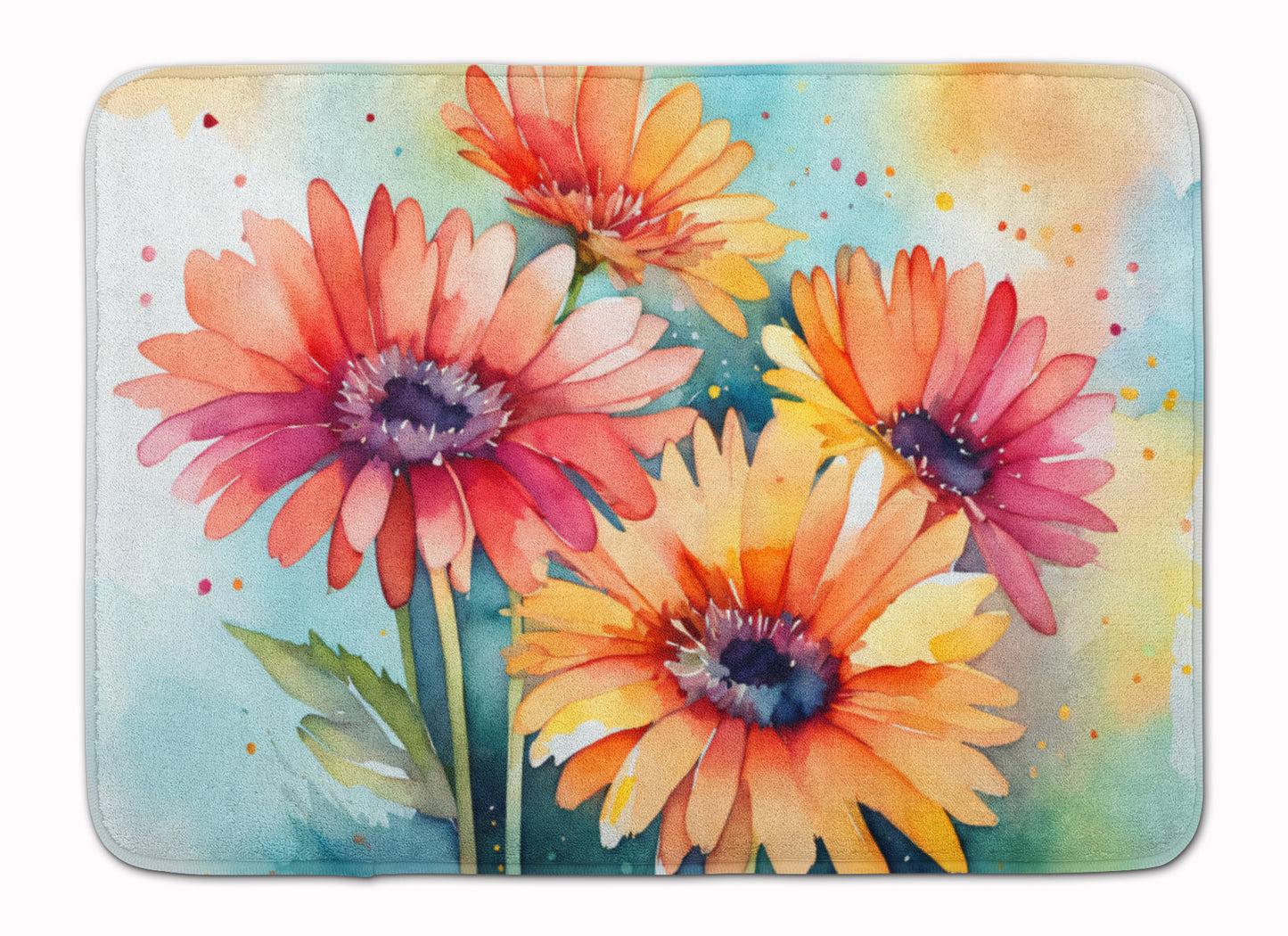 Buy this Gerbera Daisies in Watercolor Memory Foam Kitchen Mat