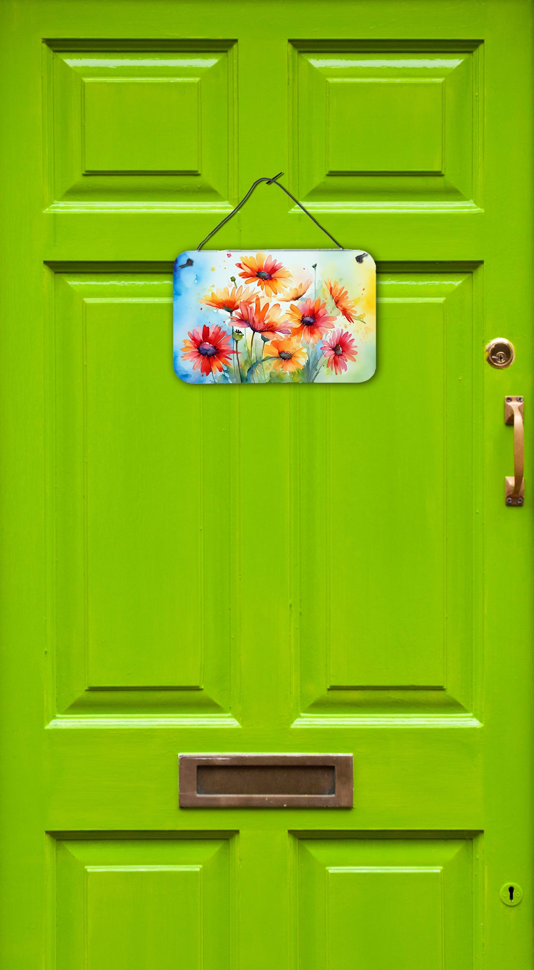 Gerbera Daisies in Watercolor Wall or Door Hanging Prints