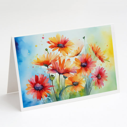 Buy this Gerbera Daisies in Watercolor Greeting Cards Pack of 8