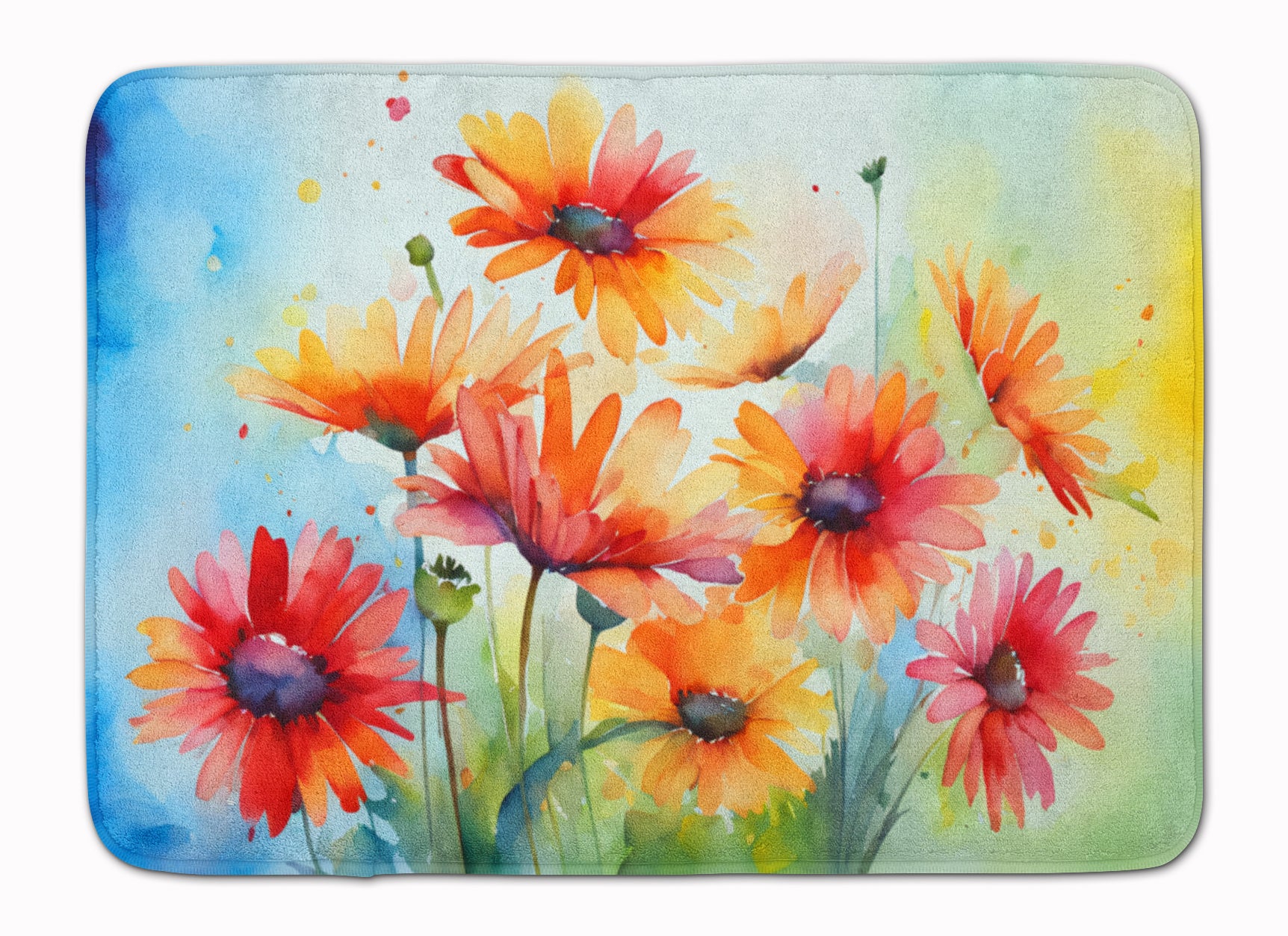 Buy this Gerbera Daisies in Watercolor Memory Foam Kitchen Mat