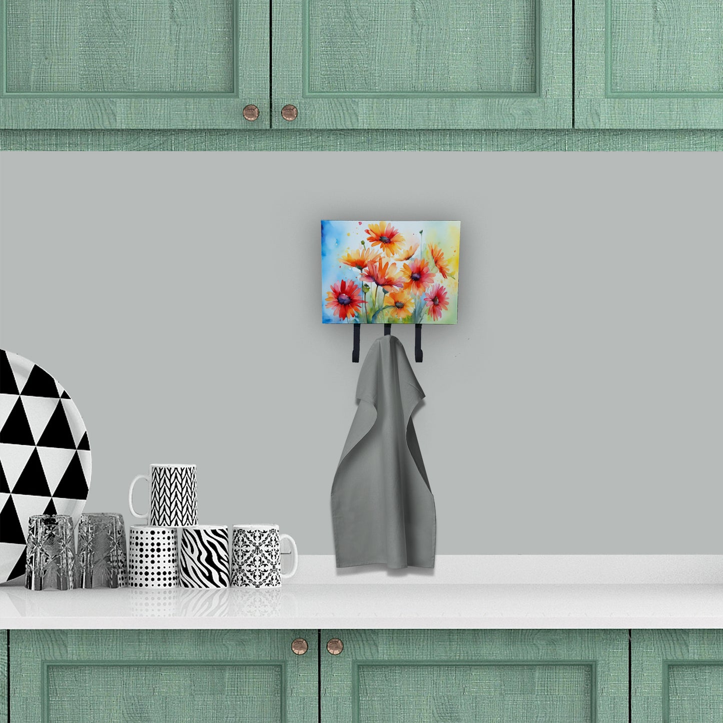 Gerbera Daisies in Watercolor Leash or Key Holder
