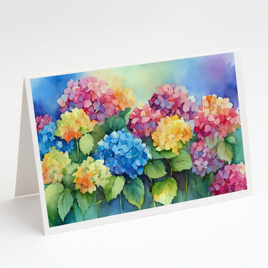 Buy this Hydrangeas in Watercolor Greeting Cards Pack of 8