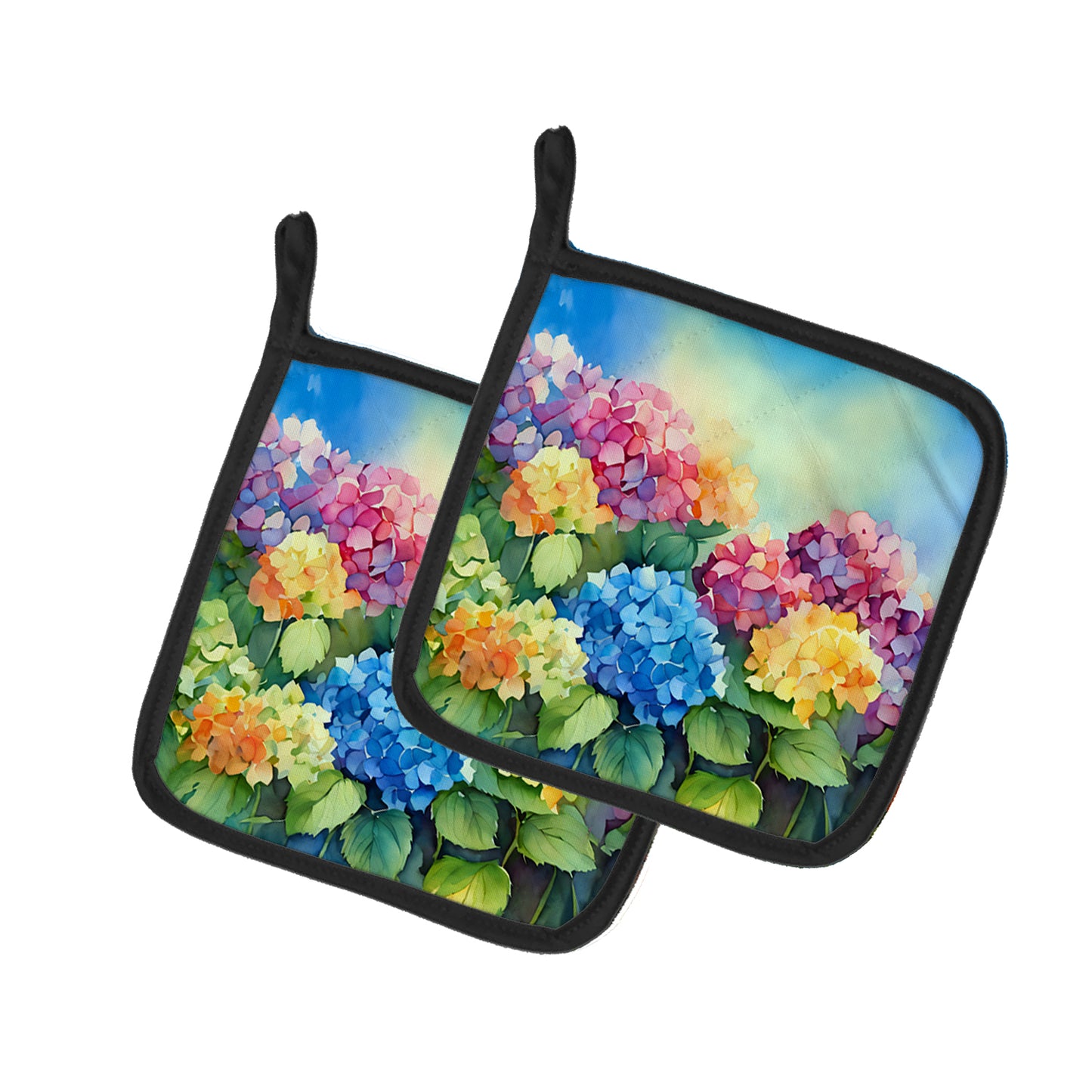 Buy this Hydrangeas in Watercolor Pair of Pot Holders