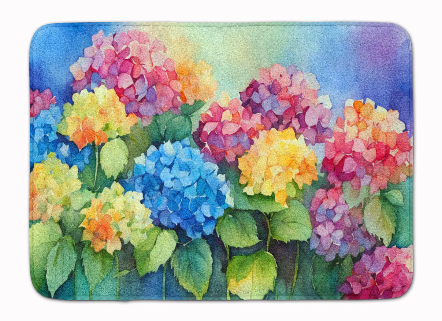 Buy this Hydrangeas in Watercolor Memory Foam Kitchen Mat