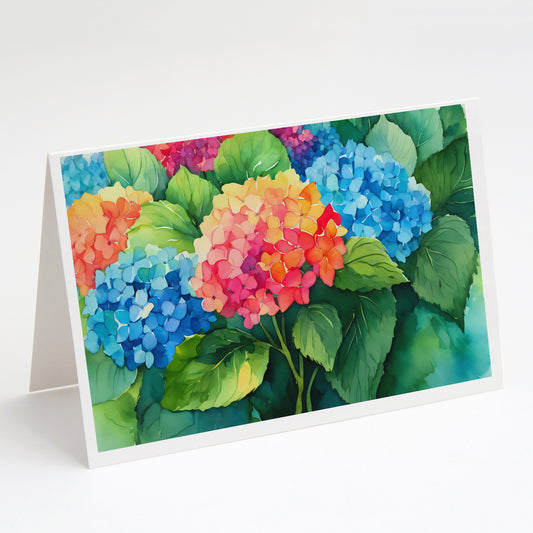 Buy this Hydrangeas in Watercolor Greeting Cards Pack of 8