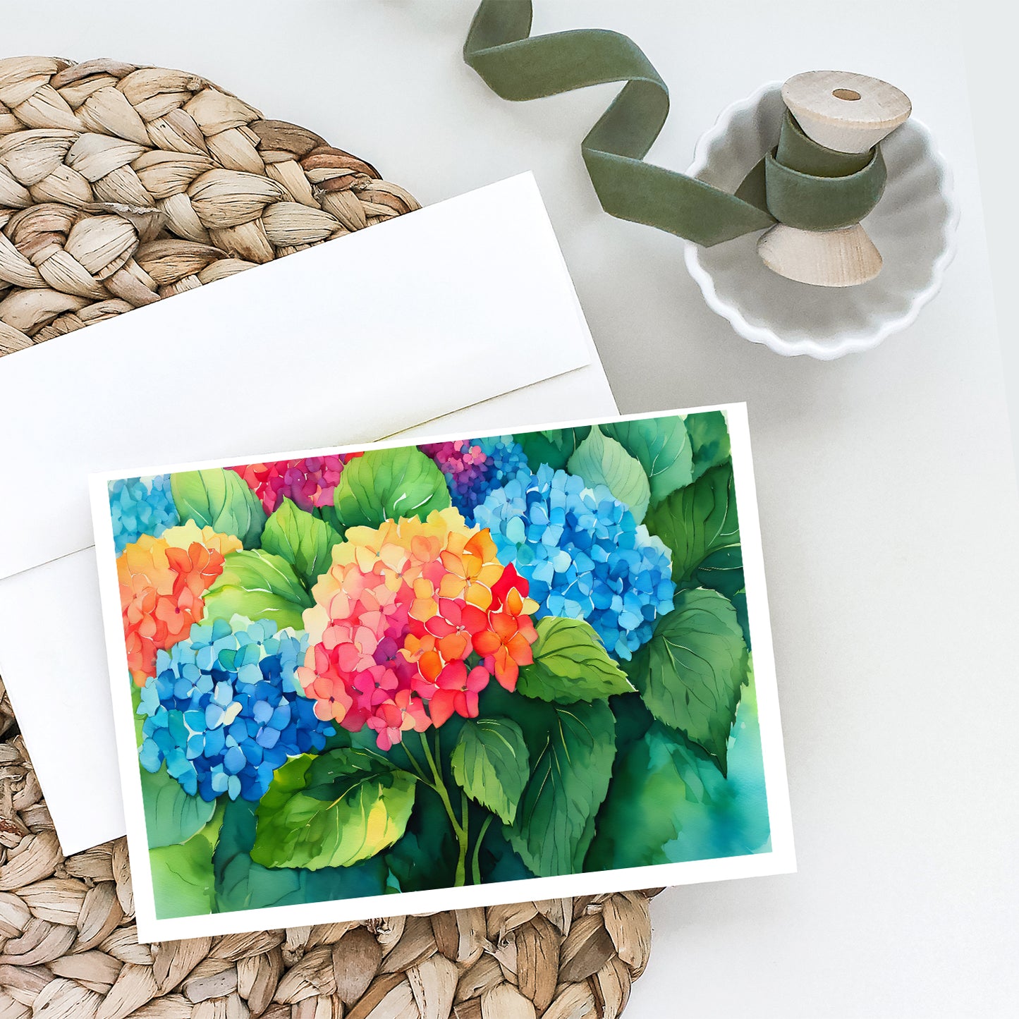 Hydrangeas in Watercolor Greeting Cards Pack of 8