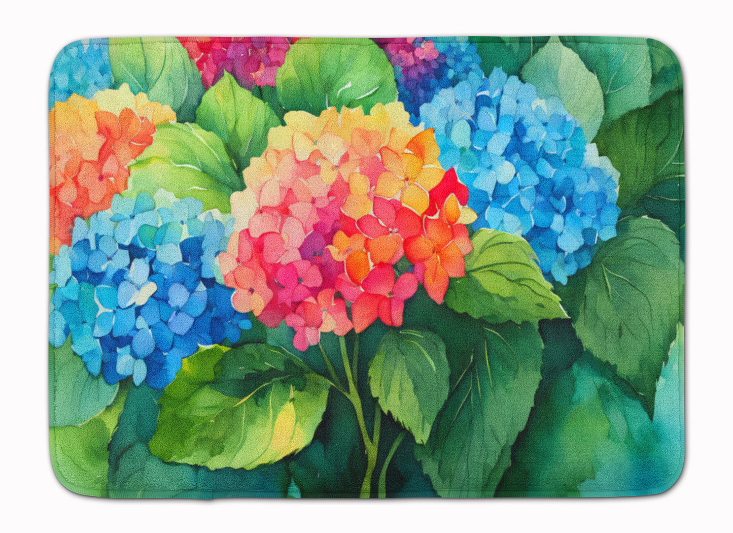 Buy this Hydrangeas in Watercolor Memory Foam Kitchen Mat