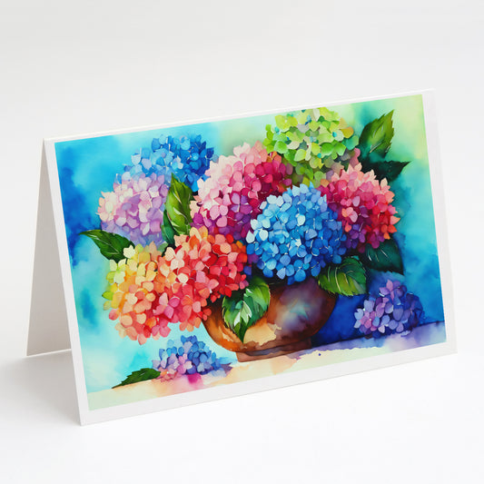 Buy this Hydrangeas in Watercolor Greeting Cards Pack of 8