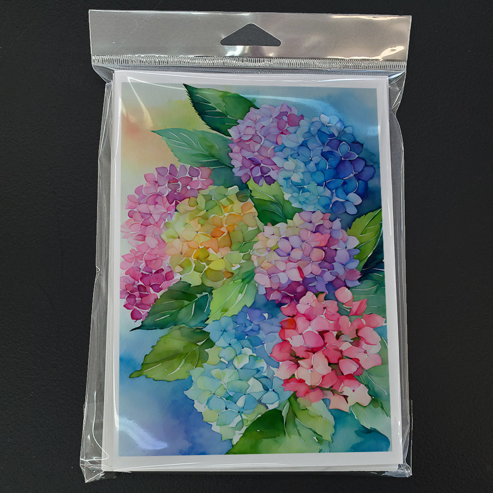 Hydrangeas in Watercolor Greeting Cards Pack of 8