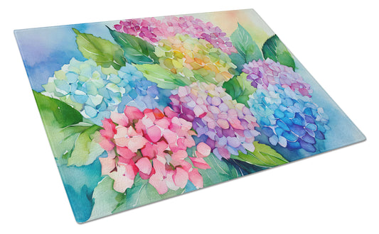 Buy this Hydrangeas in Watercolor Glass Cutting Board