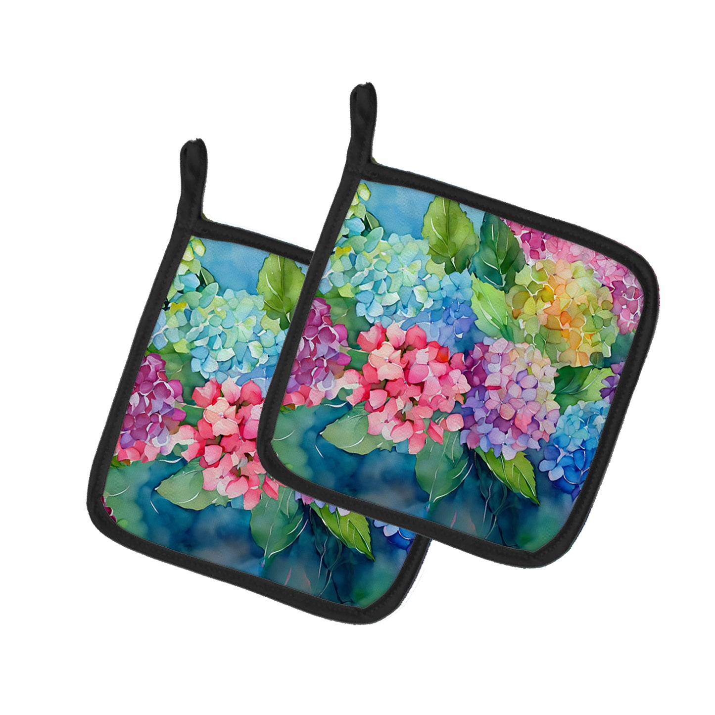 Buy this Hydrangeas in Watercolor Pair of Pot Holders