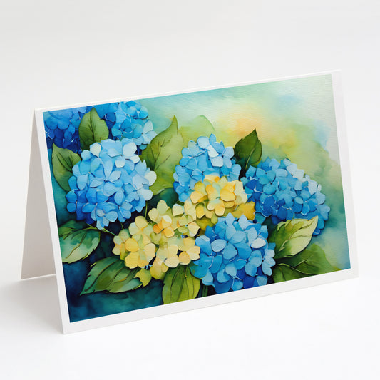 Buy this Hydrangeas in Watercolor Greeting Cards Pack of 8