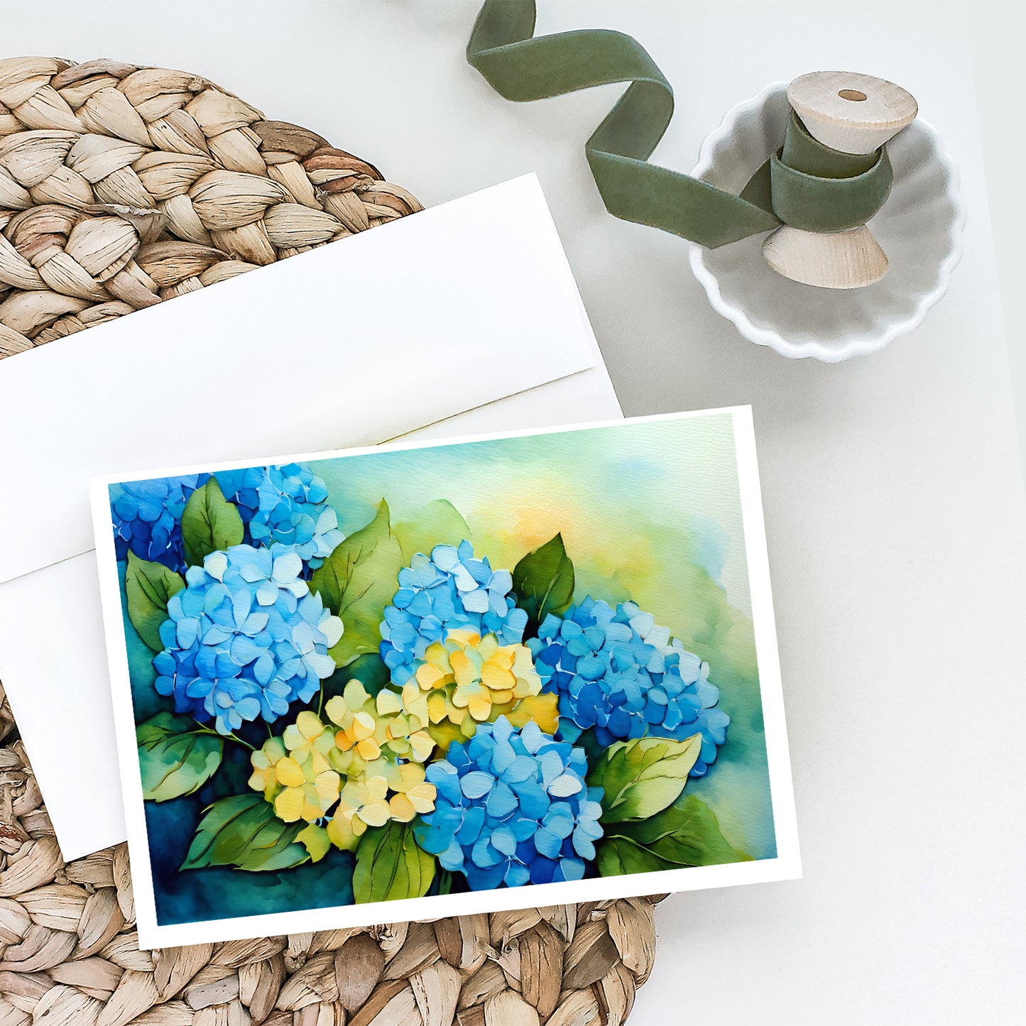 Hydrangeas in Watercolor Greeting Cards Pack of 8