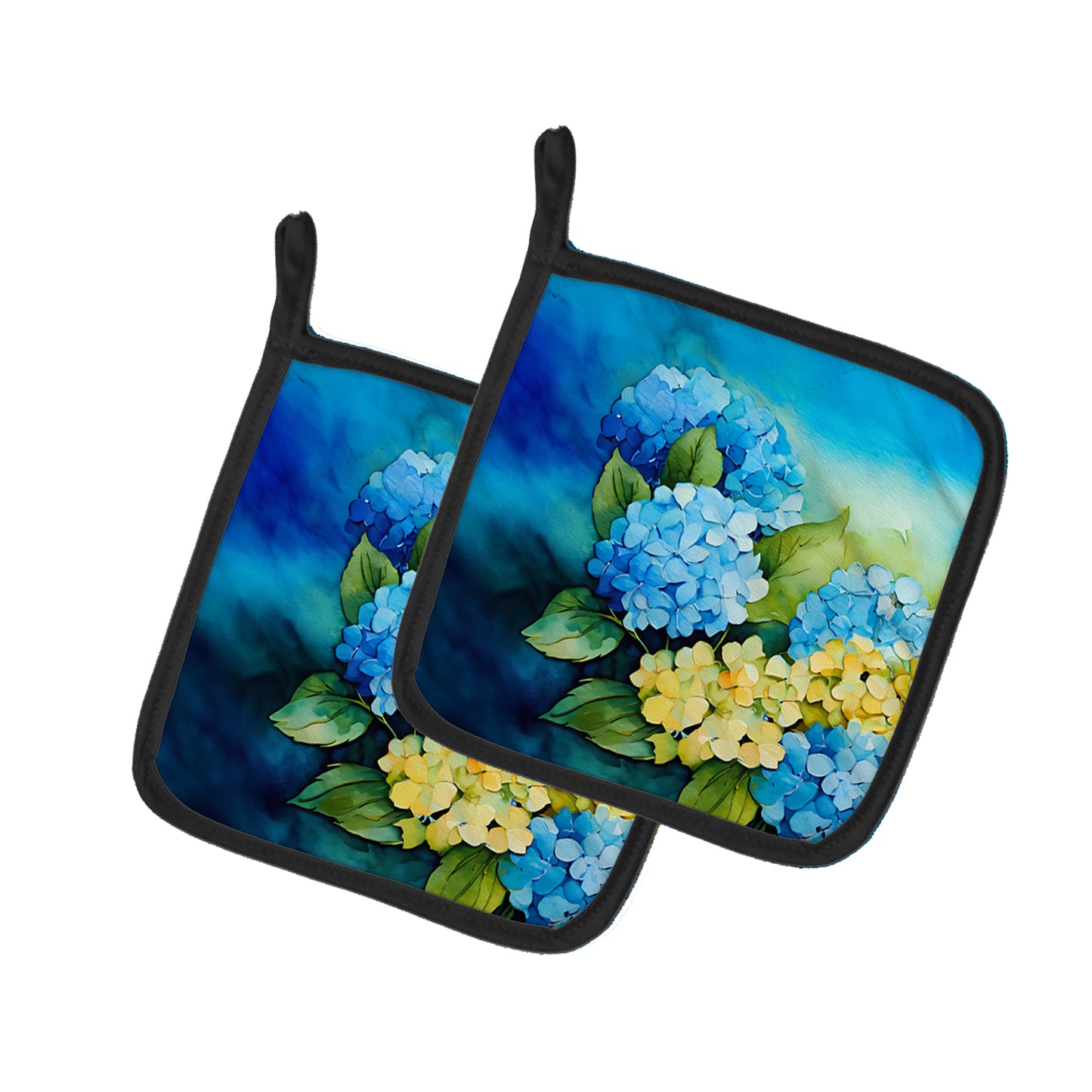 Buy this Hydrangeas in Watercolor Pair of Pot Holders