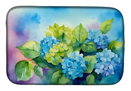 Buy this Hydrangeas in Watercolor Dish Drying Mat