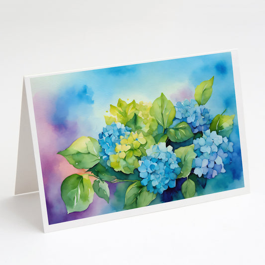 Buy this Hydrangeas in Watercolor Greeting Cards Pack of 8