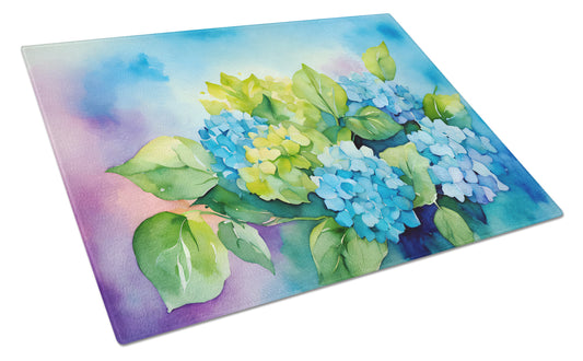 Buy this Hydrangeas in Watercolor Glass Cutting Board