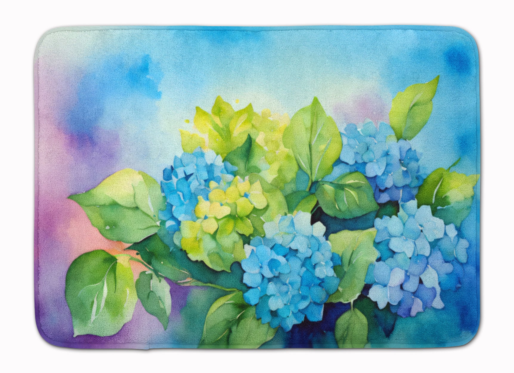 Buy this Hydrangeas in Watercolor Memory Foam Kitchen Mat