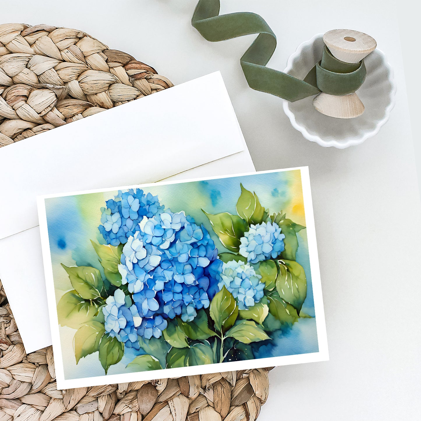 Hydrangeas in Watercolor Greeting Cards Pack of 8
