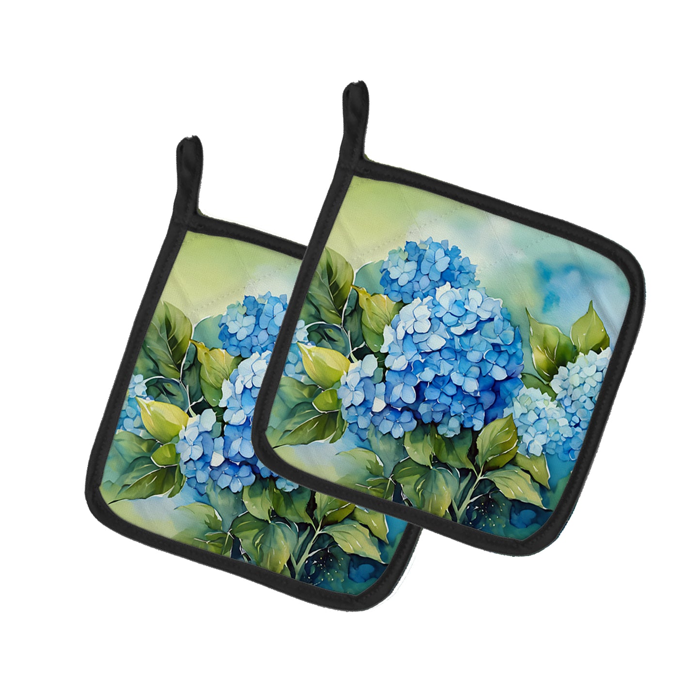 Buy this Hydrangeas in Watercolor Pair of Pot Holders