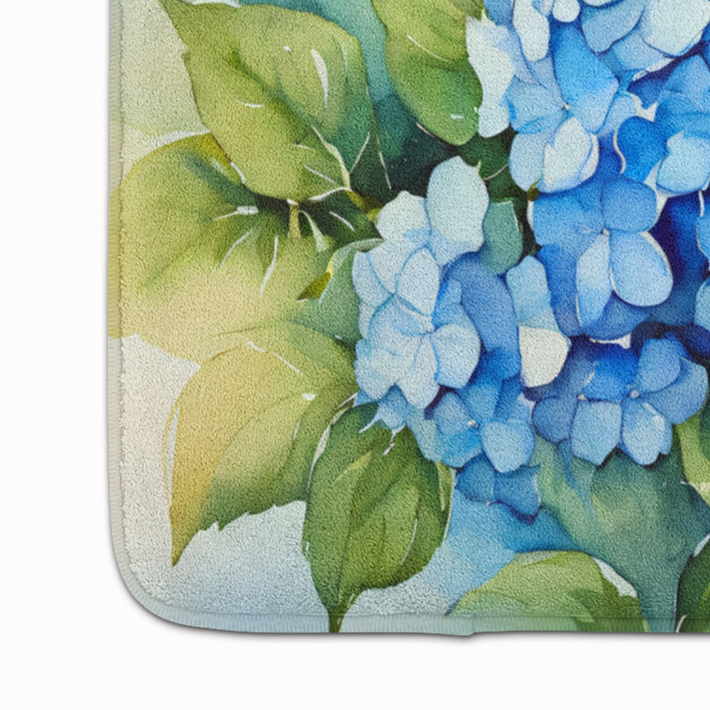 Hydrangeas in Watercolor Memory Foam Kitchen Mat