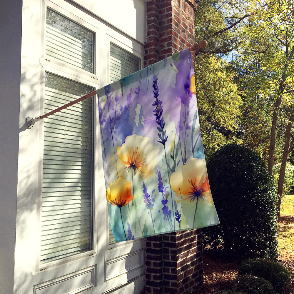 Lavender in Watercolor House Flag