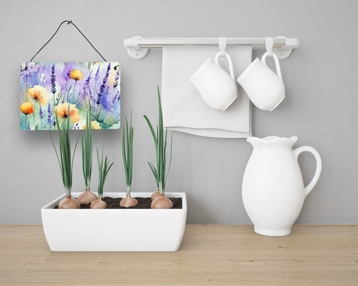 Lavender in Watercolor Wall or Door Hanging Prints