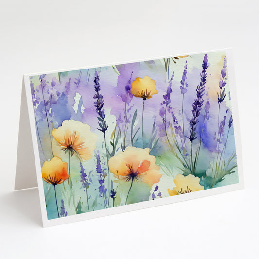Buy this Lavender in Watercolor Greeting Cards Pack of 8