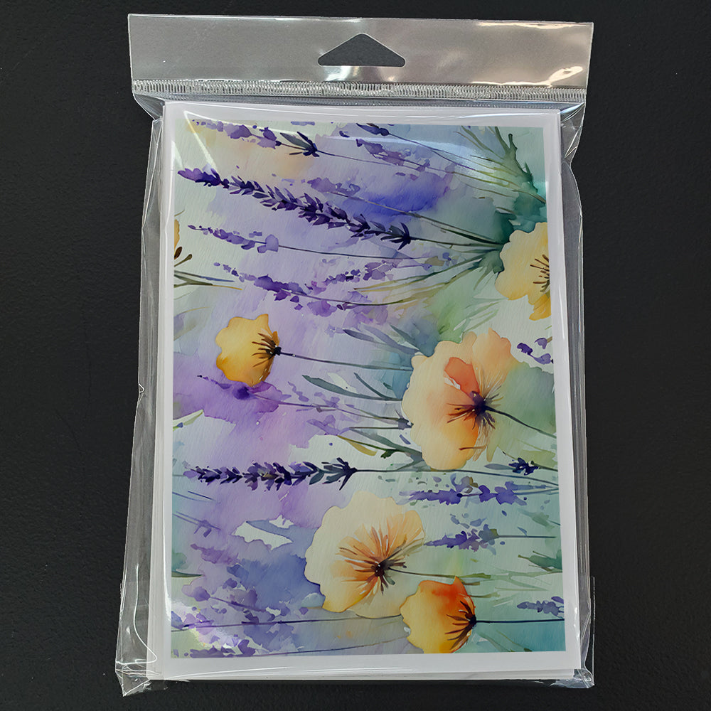 Lavender in Watercolor Greeting Cards Pack of 8