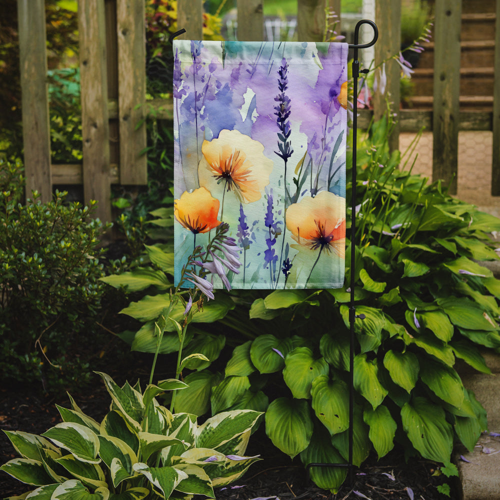 Lavender in Watercolor Garden Flag