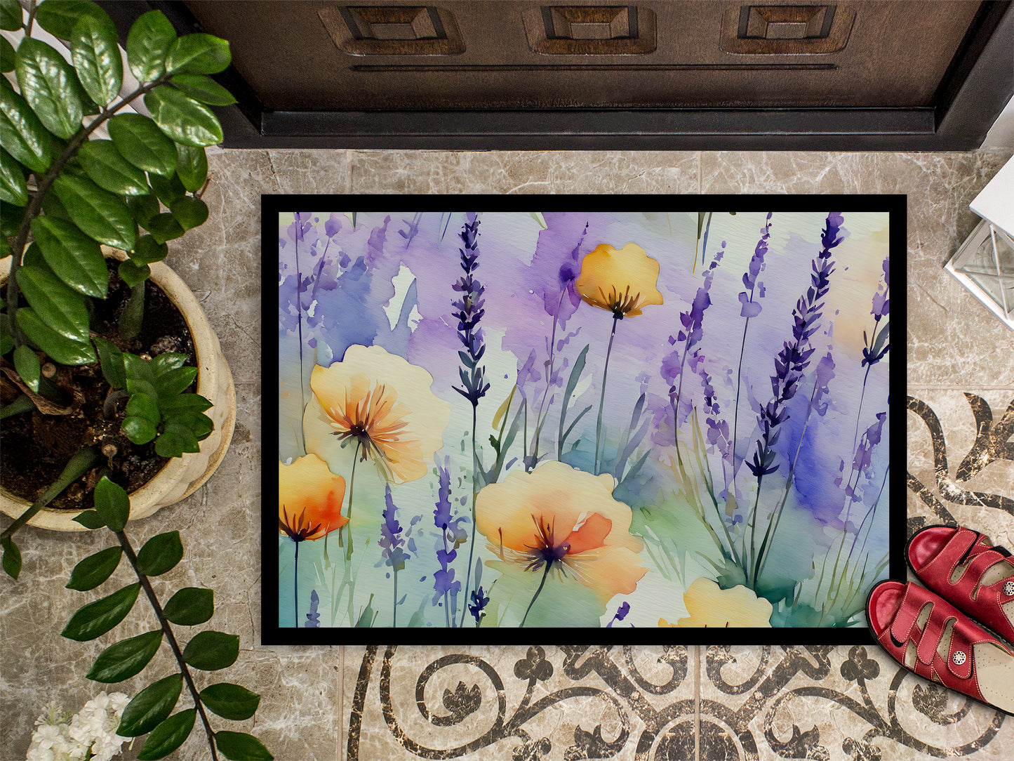 Lavender in Watercolor Doormat