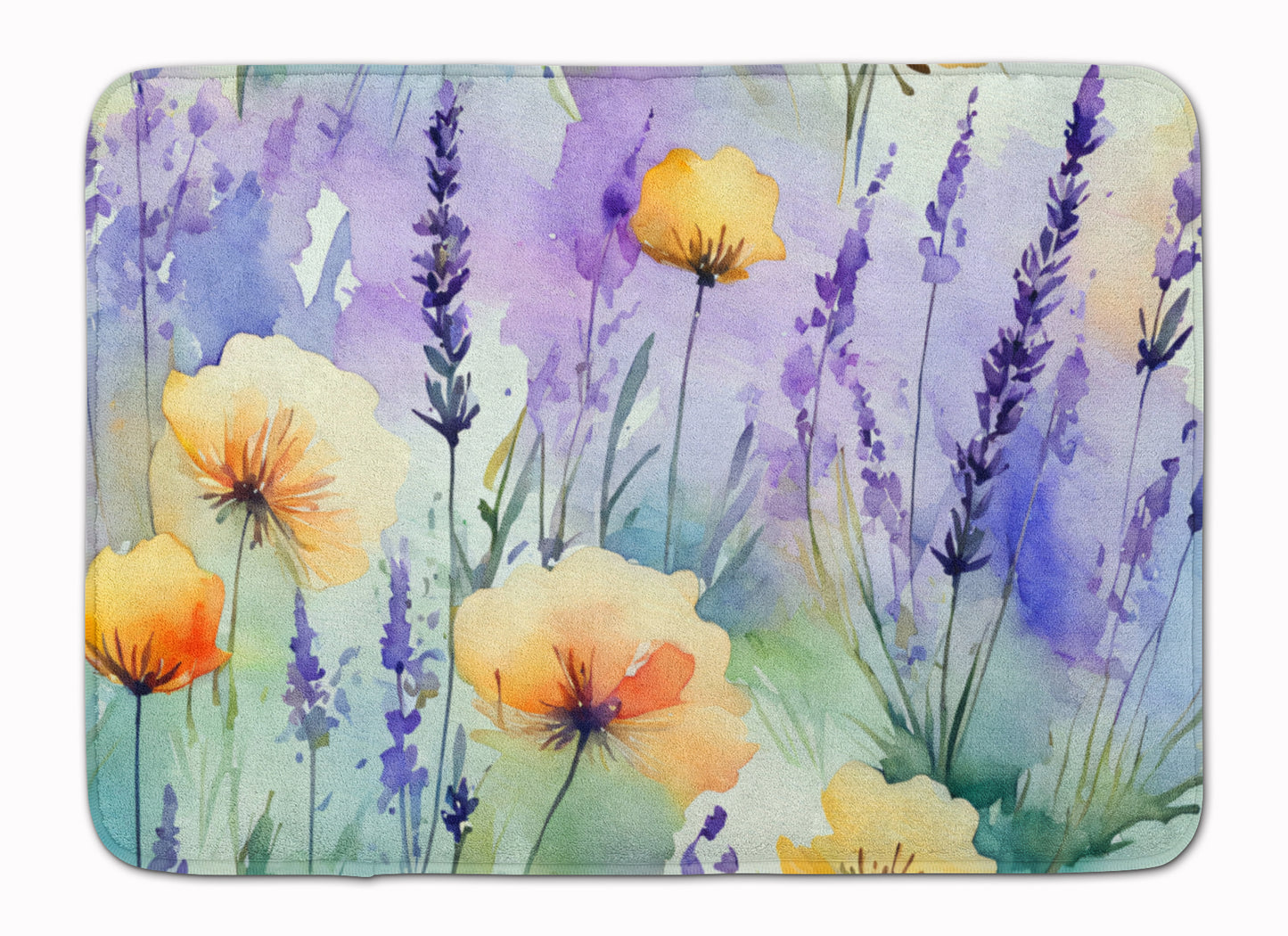 Buy this Lavender in Watercolor Memory Foam Kitchen Mat