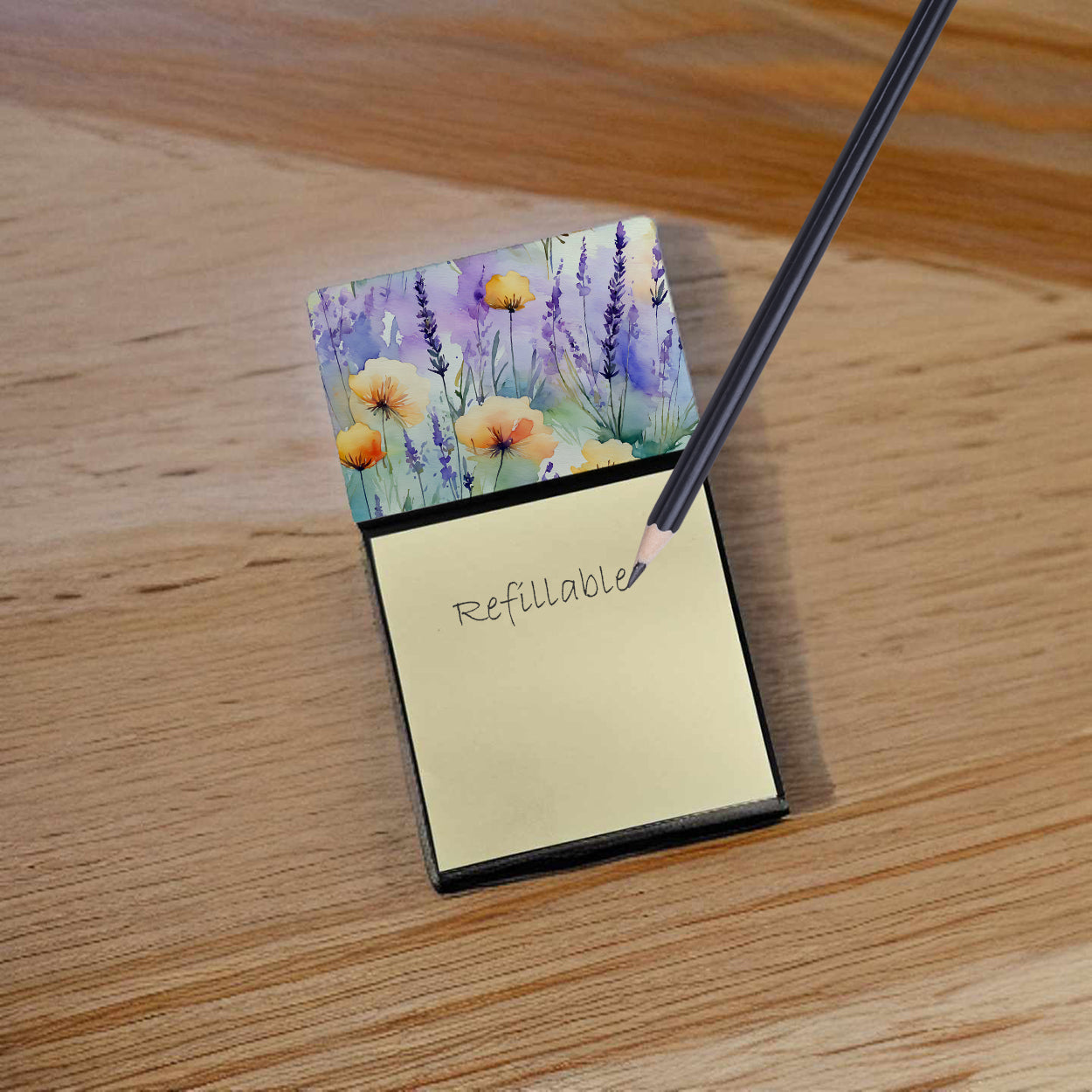 Lavender in Watercolor Sticky Note Holder