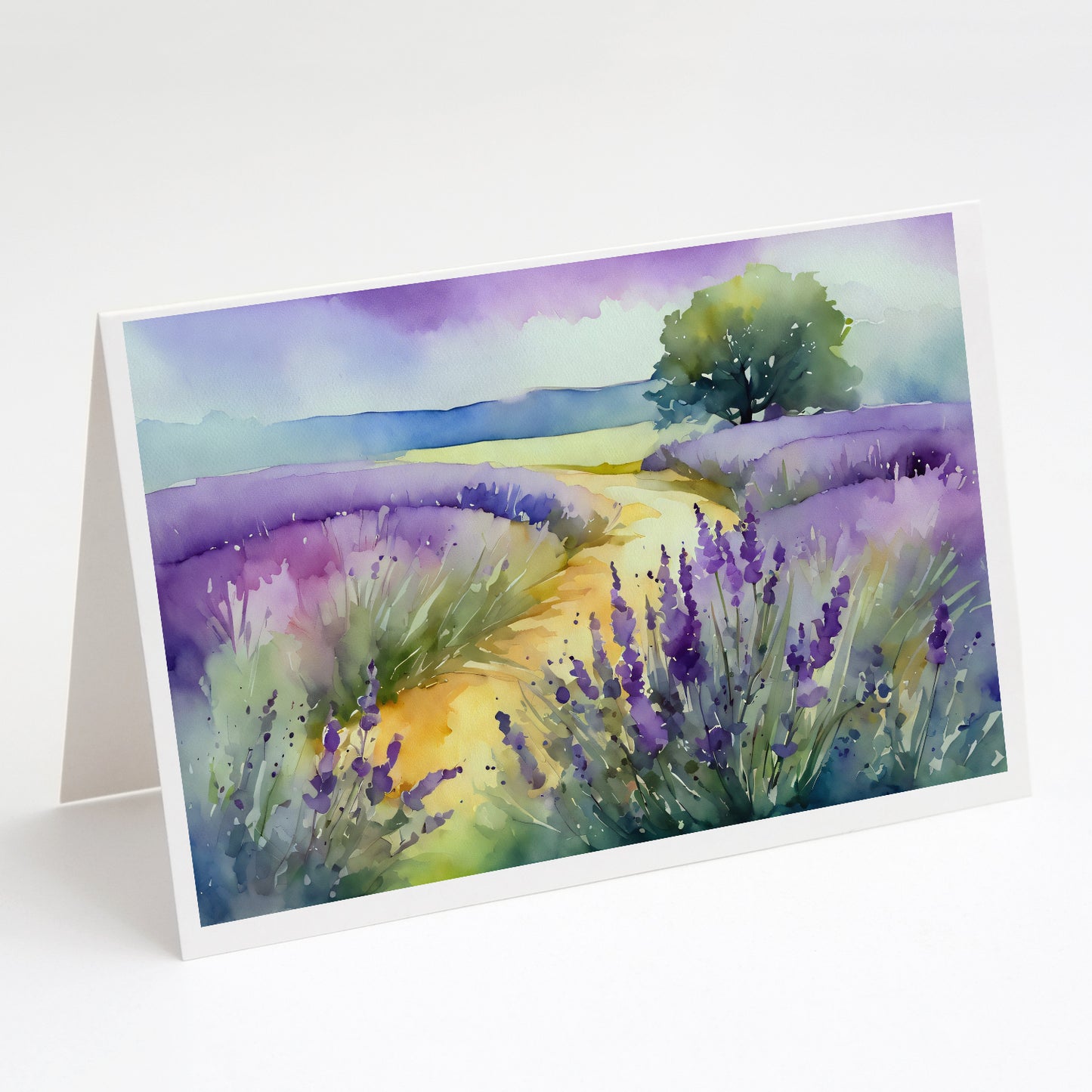Buy this Lavender in Watercolor Greeting Cards Pack of 8