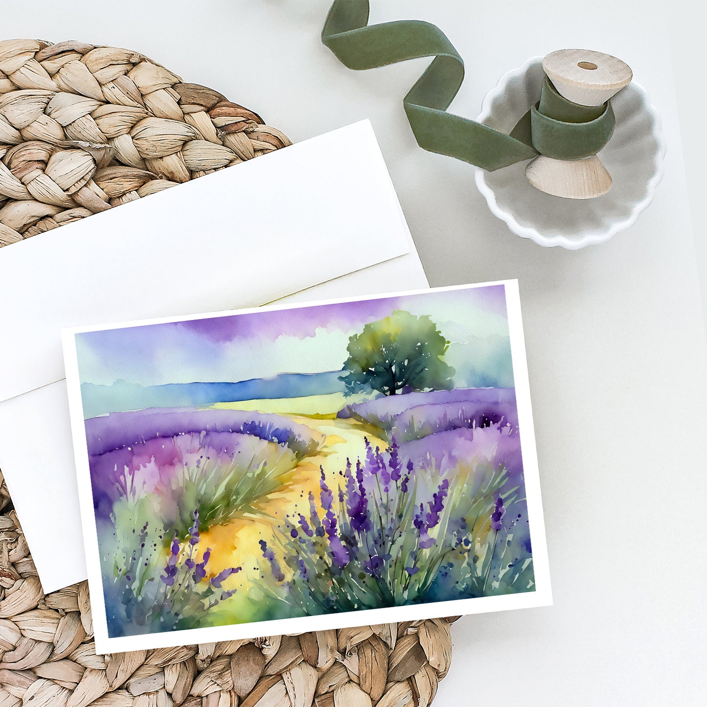 Lavender in Watercolor Greeting Cards Pack of 8