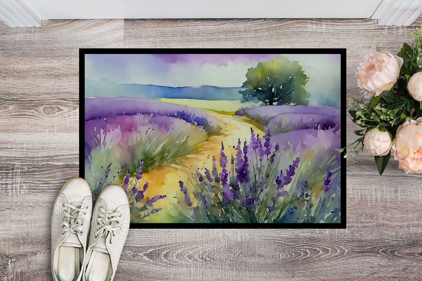 Lavender in Watercolor Doormat