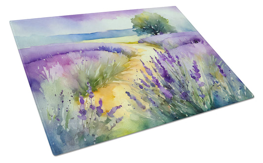 Buy this Lavender in Watercolor Glass Cutting Board