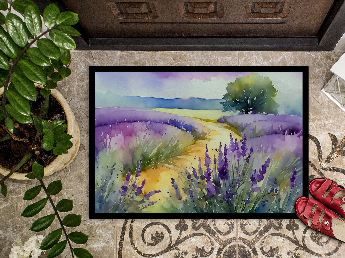 Lavender in Watercolor Doormat