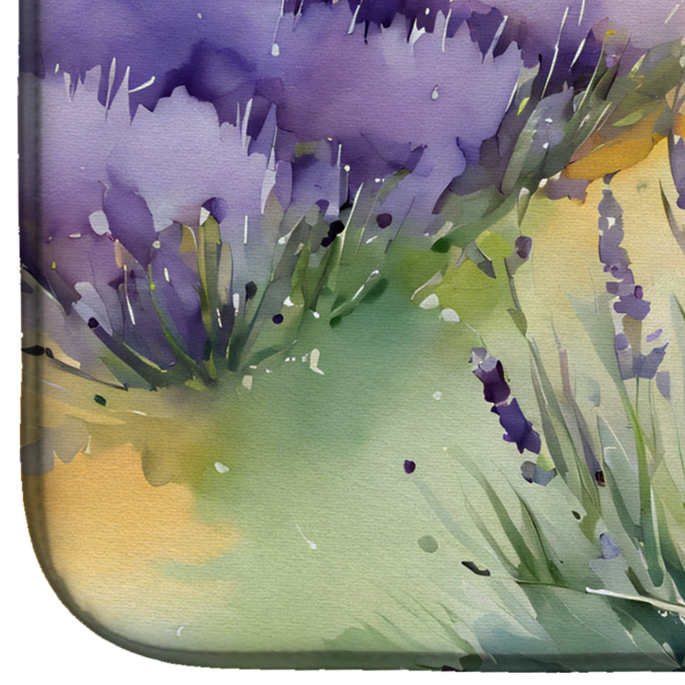 Lavender in Watercolor Dish Drying Mat