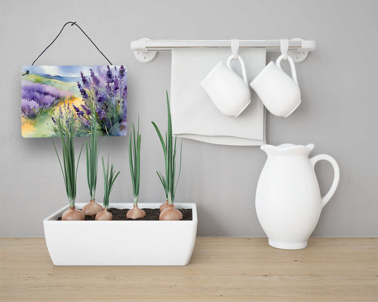 Lavender in Watercolor Wall or Door Hanging Prints